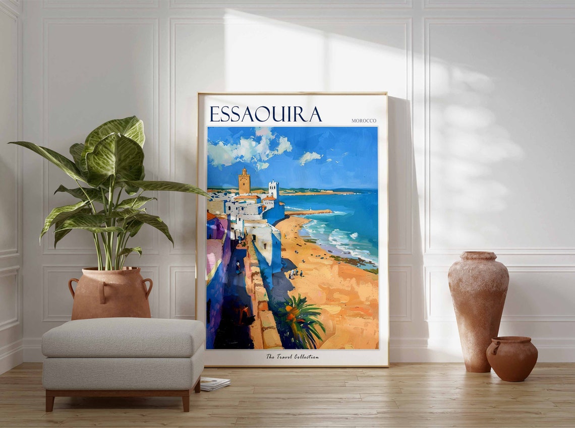 Essaouira Poster Morocco Travel Print Moroccan Decor Africa Travel Poster African Wall Art City Print Essaouira Travel Poster - Image 3