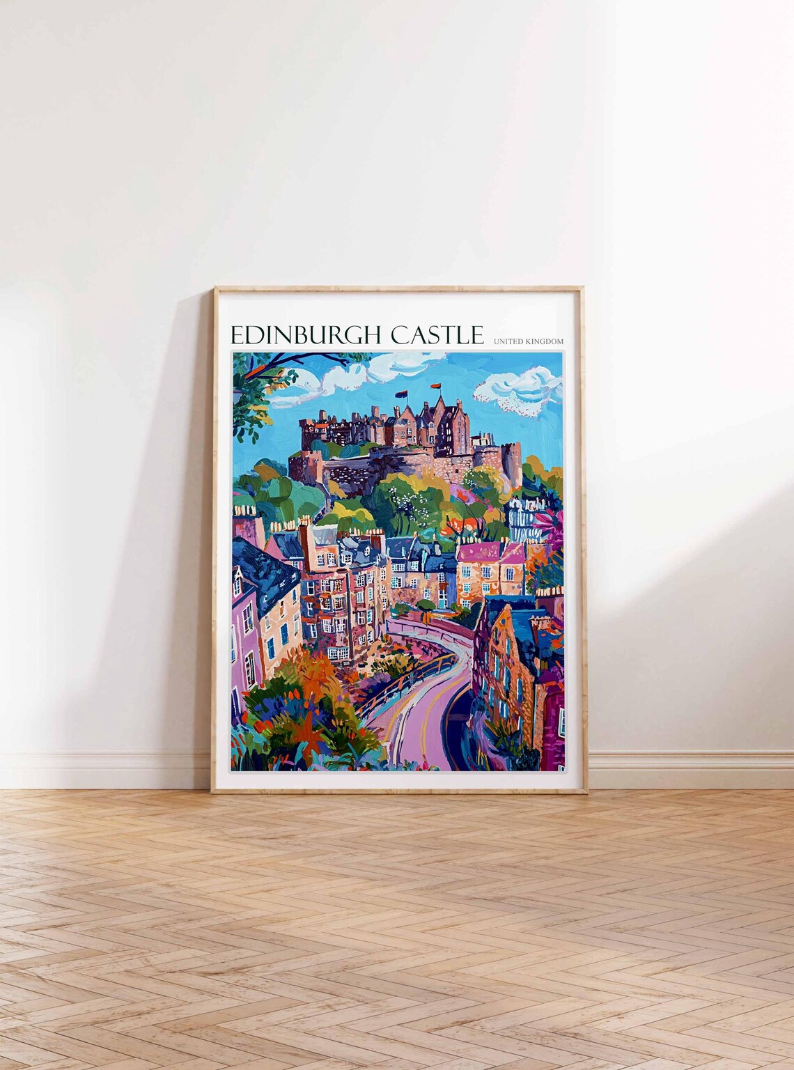 Edinburgh Castle Poster England Travel Print British Decor United Kingdom Travel Poster City Print Edinburgh Castle Travel Poster - Image 3