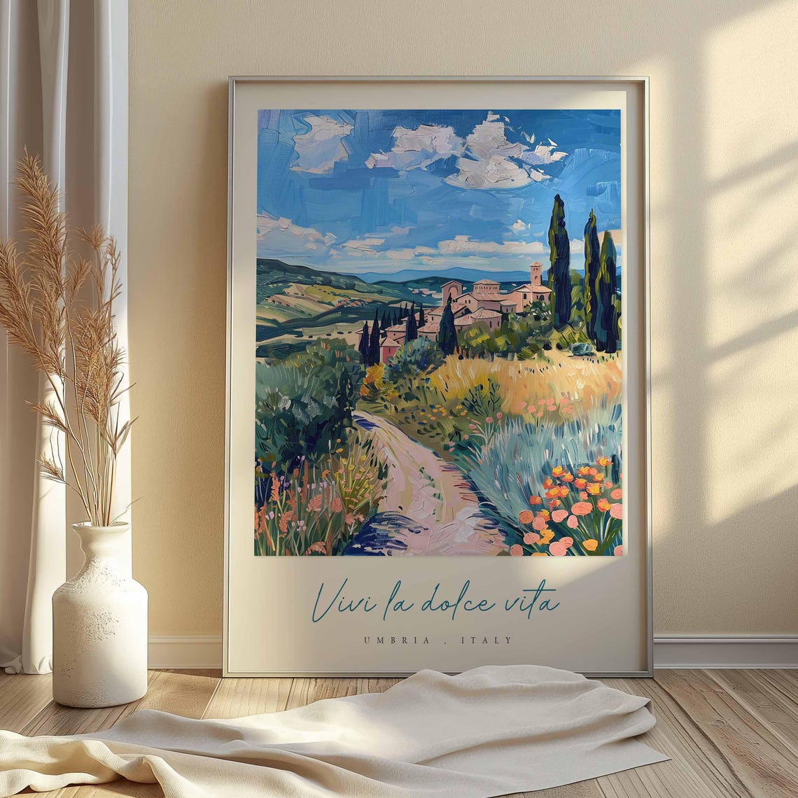 Umbria Poster Italian Travel Print Umbria Travel Art Umbria Wall Art Italy Art Italy Travel Decor Italian Travel Gift - Image 2