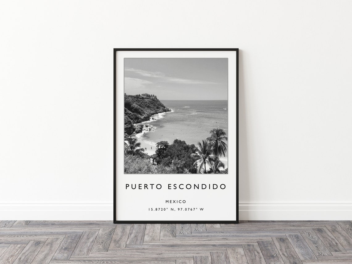 Puerto Escondido Travel Print Puerto Escondido Travel Poster Mexico Travel Print Caribbean Beach Travel Poster Sea Travel Art Gift - Image 2