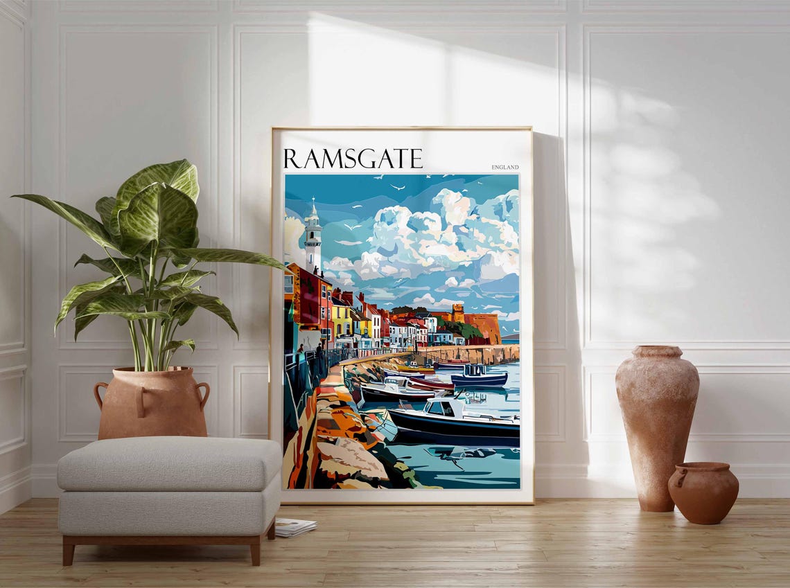 Ramsgate England Bold Harbor Illustration Colorful Town Poster - Image 4