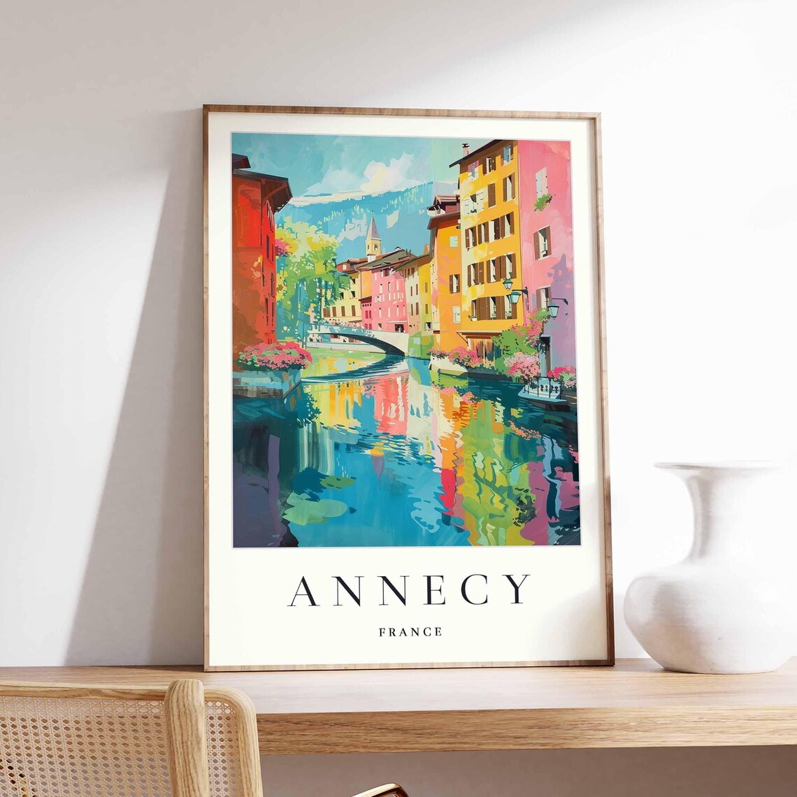 Annecy France Travel Poster, French Alps