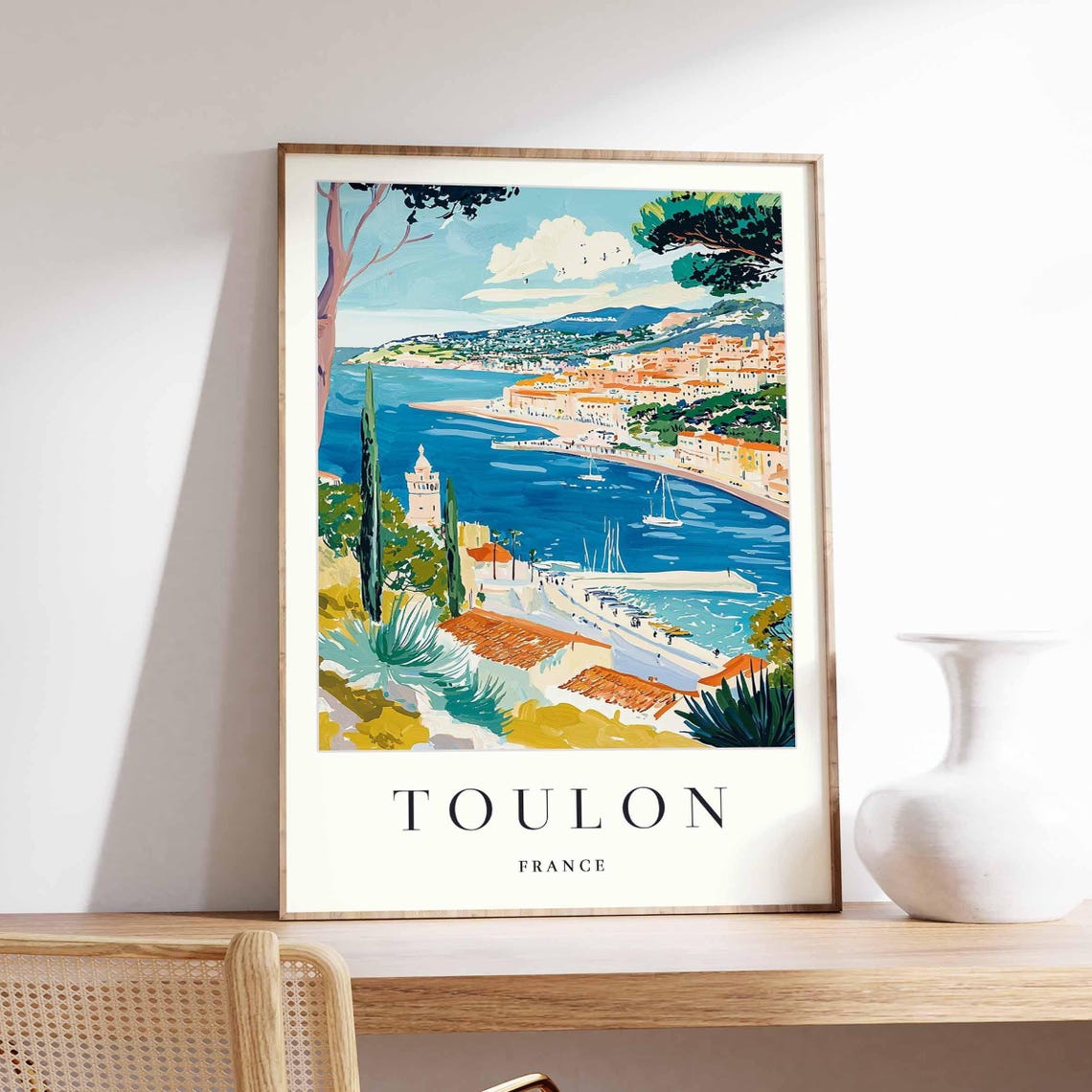 Toulon Poster France Travel Print French Decor Europe European Wall Art City Gift