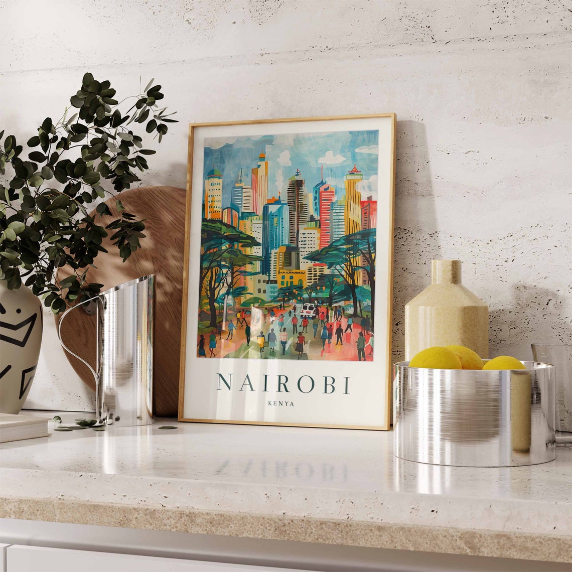 Nairobi Poster Nairobi Travel Print Kenya Wall Art Nairobi Travel Print Tropical Decor City Print Nairobi Gift Nairobi Travel Poster - Image 3