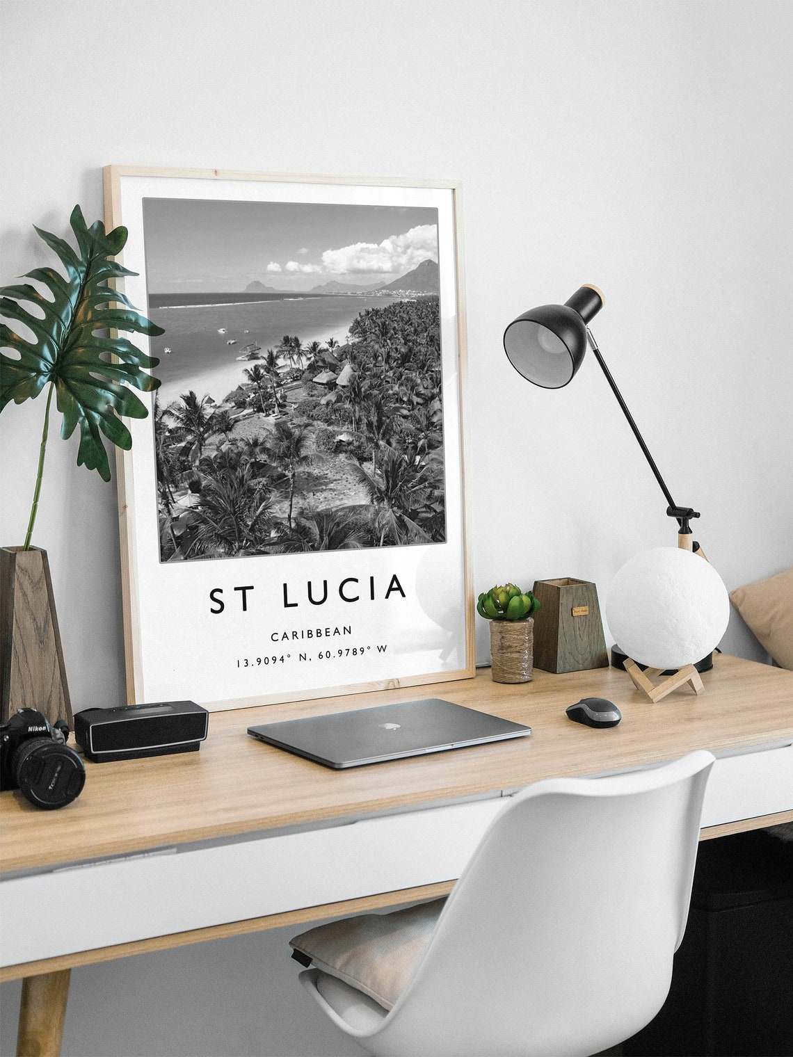 St Lucia Travel Print St Lucia Travel Poster Caribbean Travel Print Black And White Travel Poster Travel Art Travel Gift - Image 2