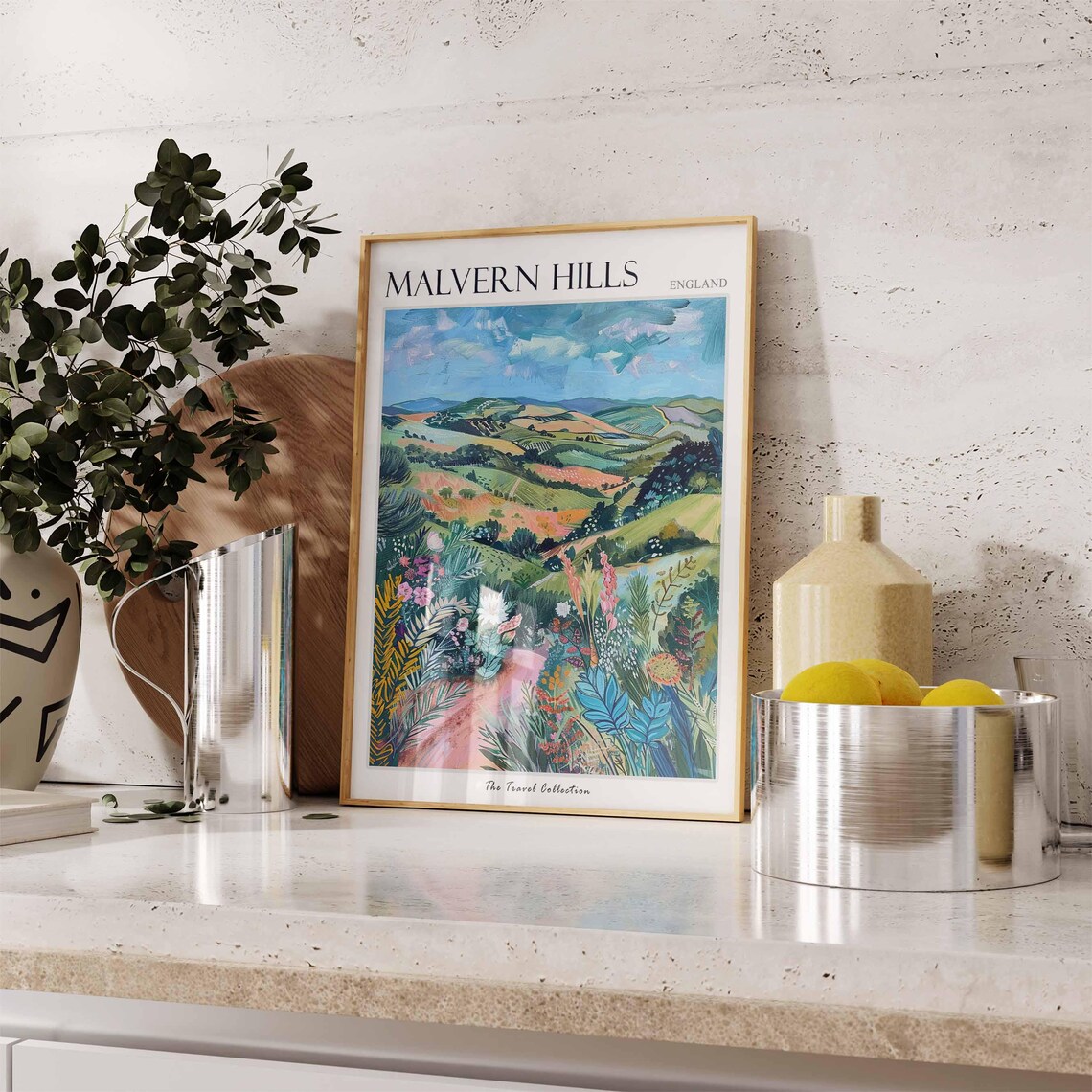 Malvern Hills Poster England Travel Poster Countryside Poster English Countryside Malvern Poster Worcestershire Poster Hills Poster - Image 3