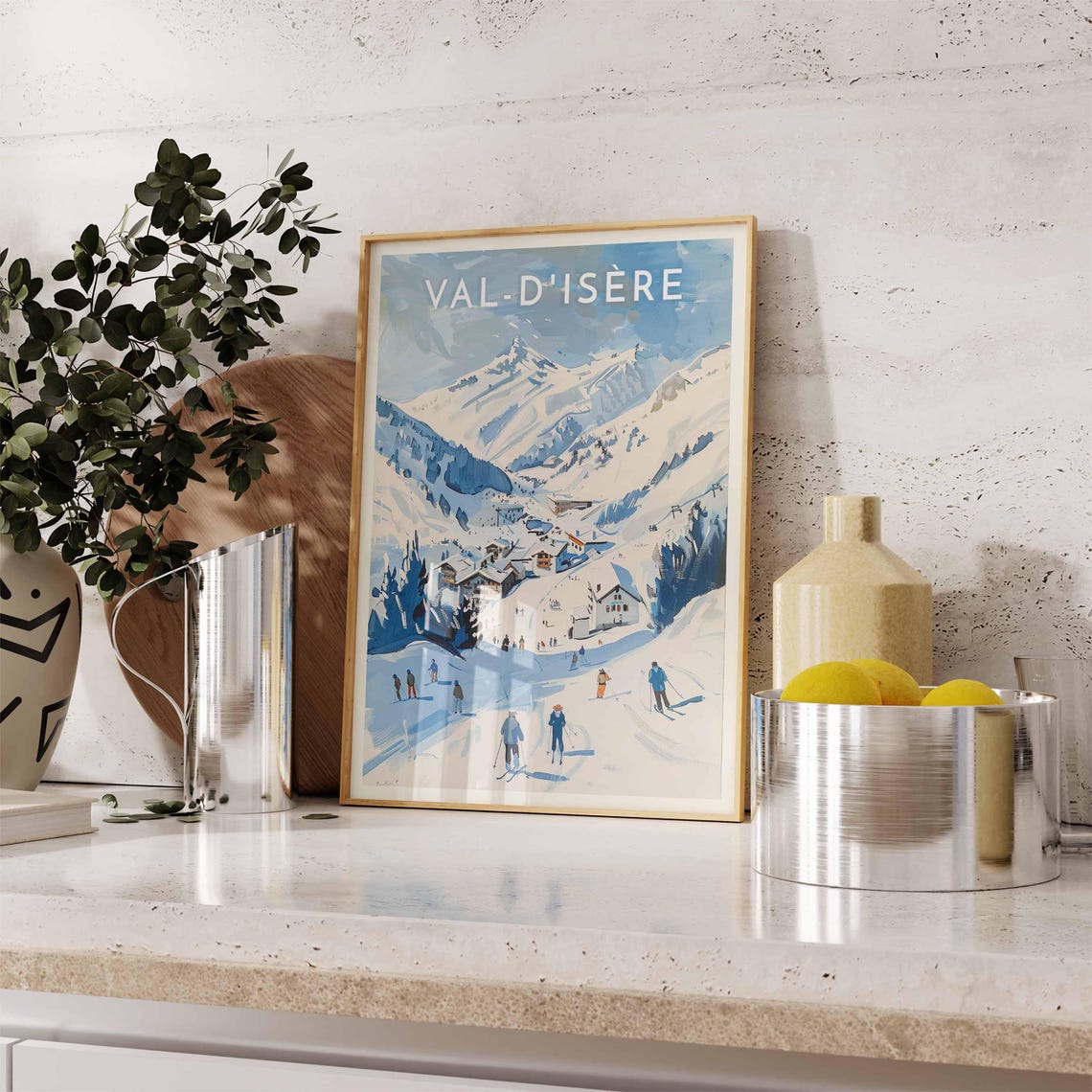 Skiing Travel Poster Val Disre Ski Print France Travel Print Skiing Art Skiing Print Winter Sport Art Ski Gift - Image 2