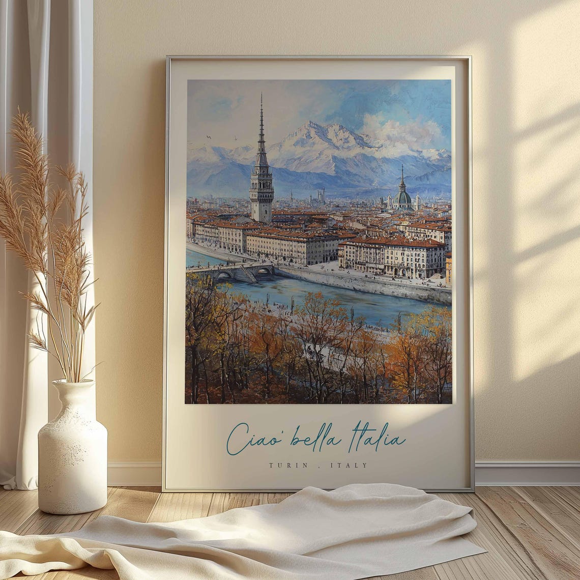 Turin Poster Italian Travel Print Turin Travel Art Turin Wall Art Italy Art Italy Travel Decor Italian Travel Gift - Image 2