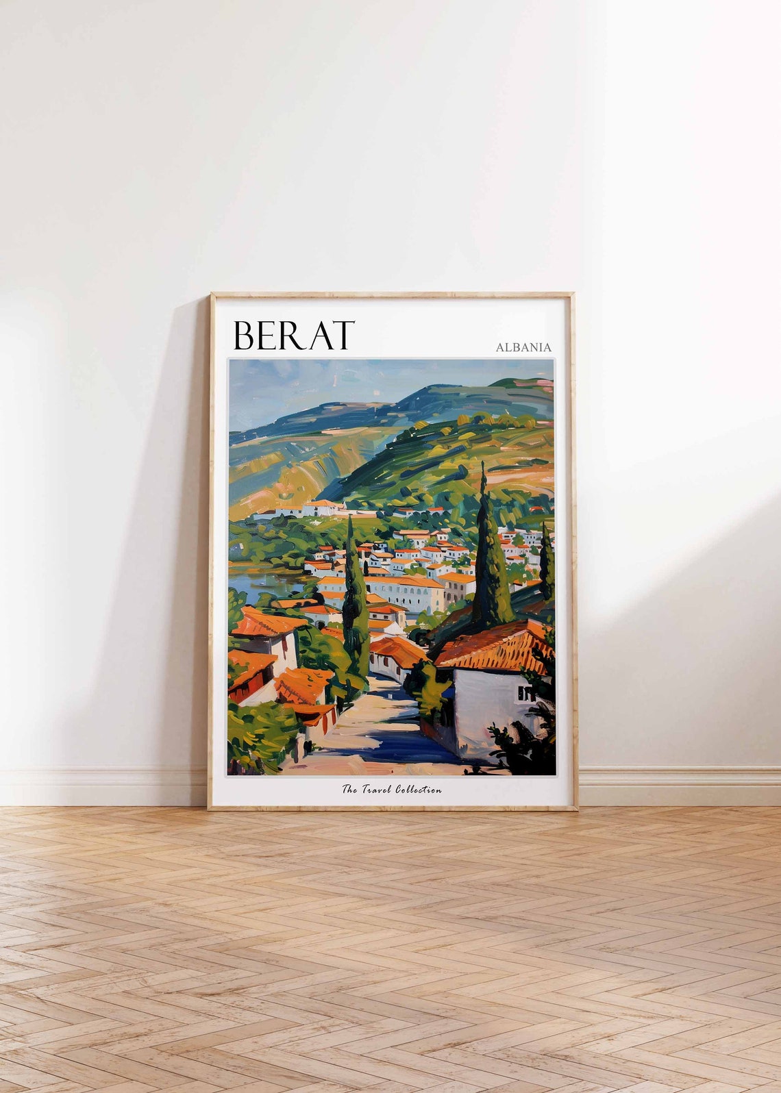 Berat Poster Albania Travel Print Albanian Decor Europe Travel Poster Berat Wall Art European Decor Berat Gift Berat Travel Poster - Image 2
