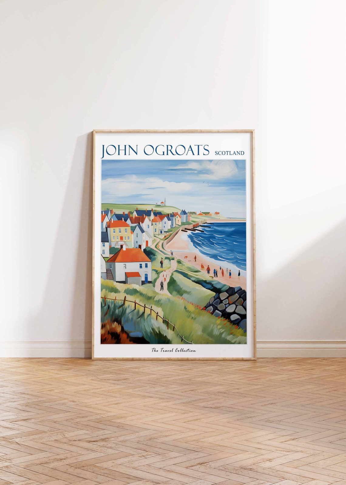John Ogroats Scotland Colorful Village Rooftops by the Sea Poster - Image 2