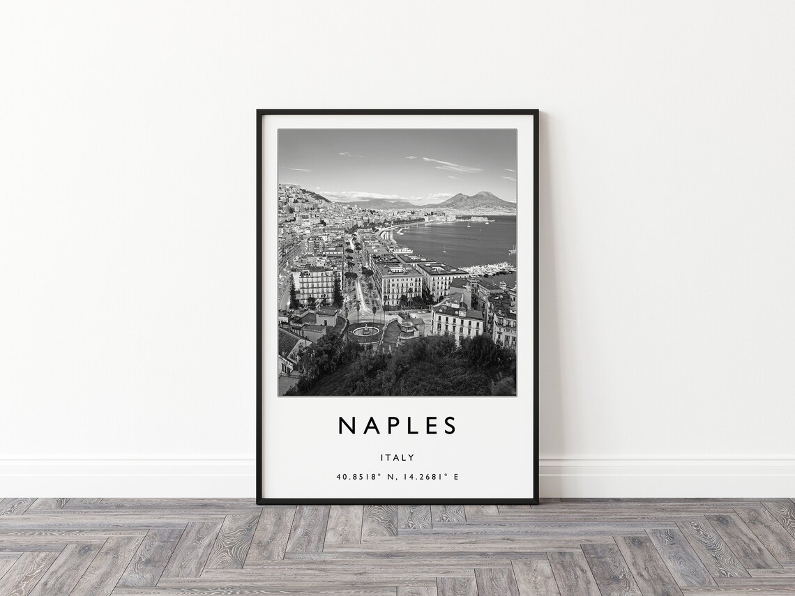 Naples Travel Poster, Black And White Europe Print - Image 3