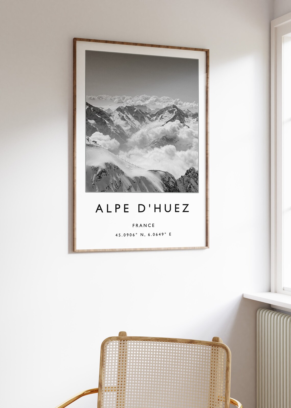 Alpe Dhuez France Skiing Travel Poster, Ski Print - Image 2