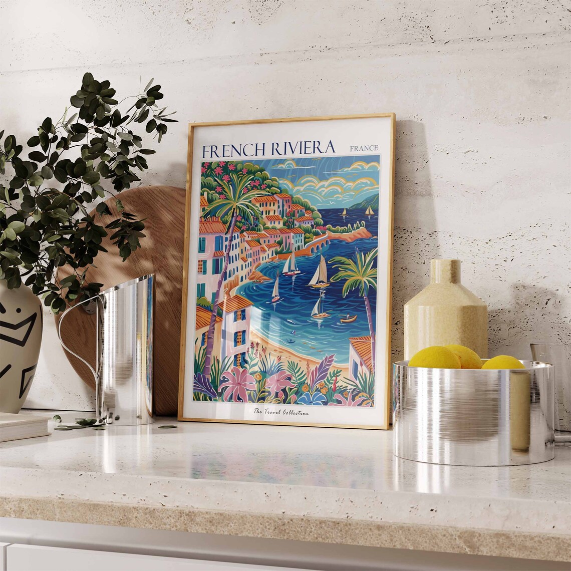 French Riviera Travel Poster, Coastal Decor Print - Image 2