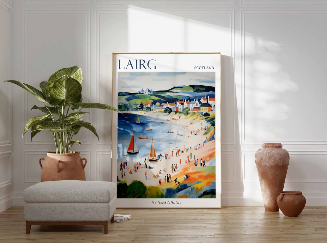 Lairg Poster Lairg Travel Print Scotland Travel Poster Scottish Decor Tropical Decor Sea Print Lairg Gift Lairg Travel Poster - Image 3