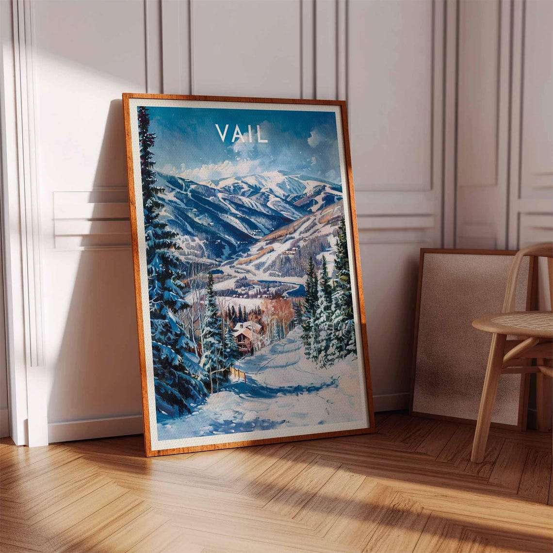 Vail Colorado Pine Forest Ski Run Cabin Mountain Panorama Poster - Image 3