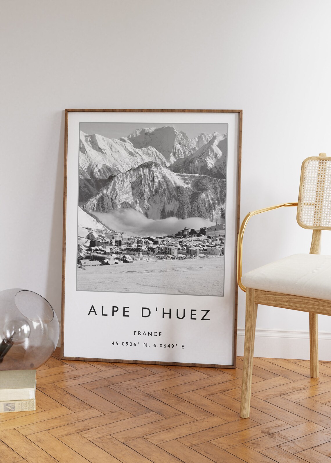 Alpe Dhuez Skiing Travel Poster, France Ski Art - Image 3