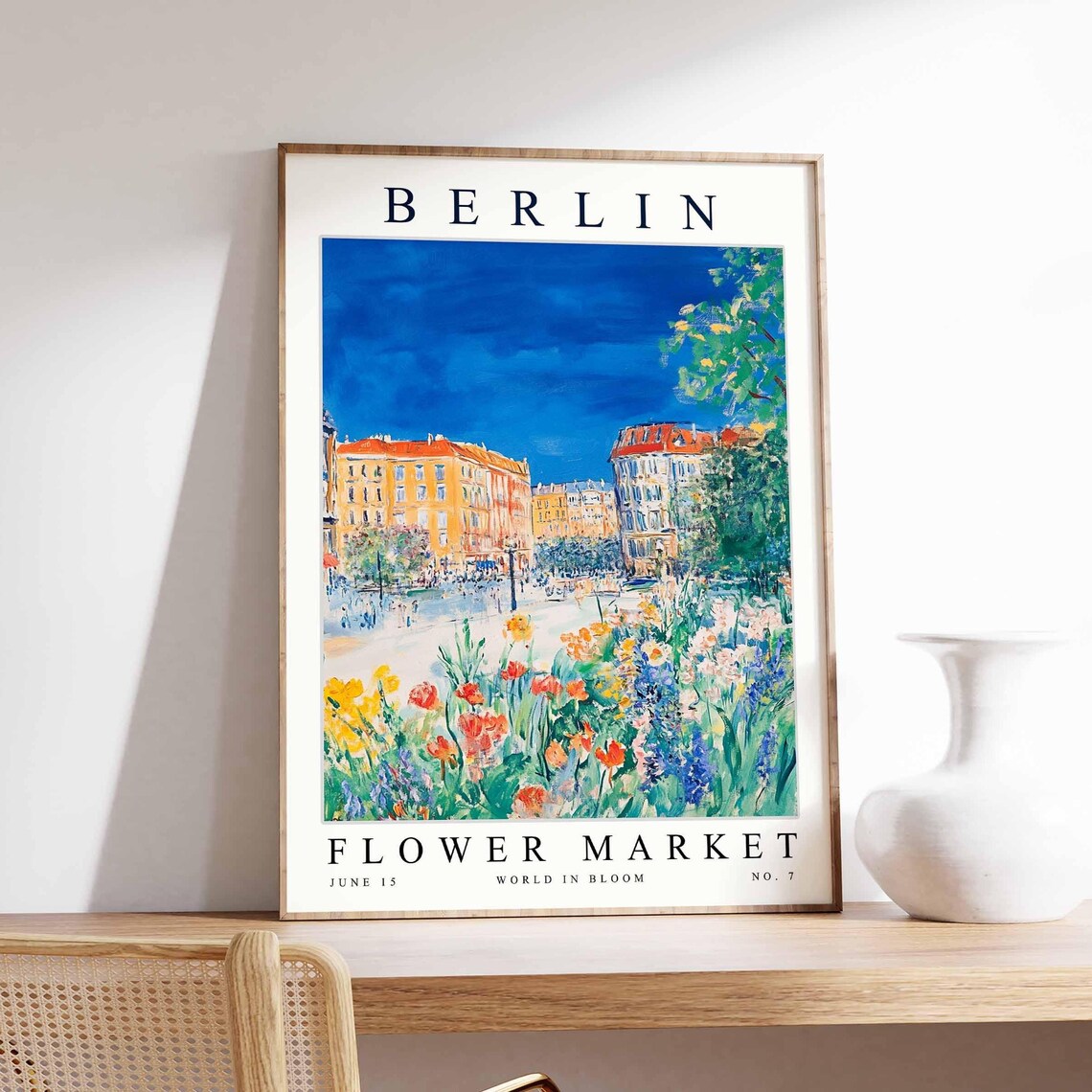 Berlin Flower Market Historic Square Wildflower Meadow Blue Sky Poster