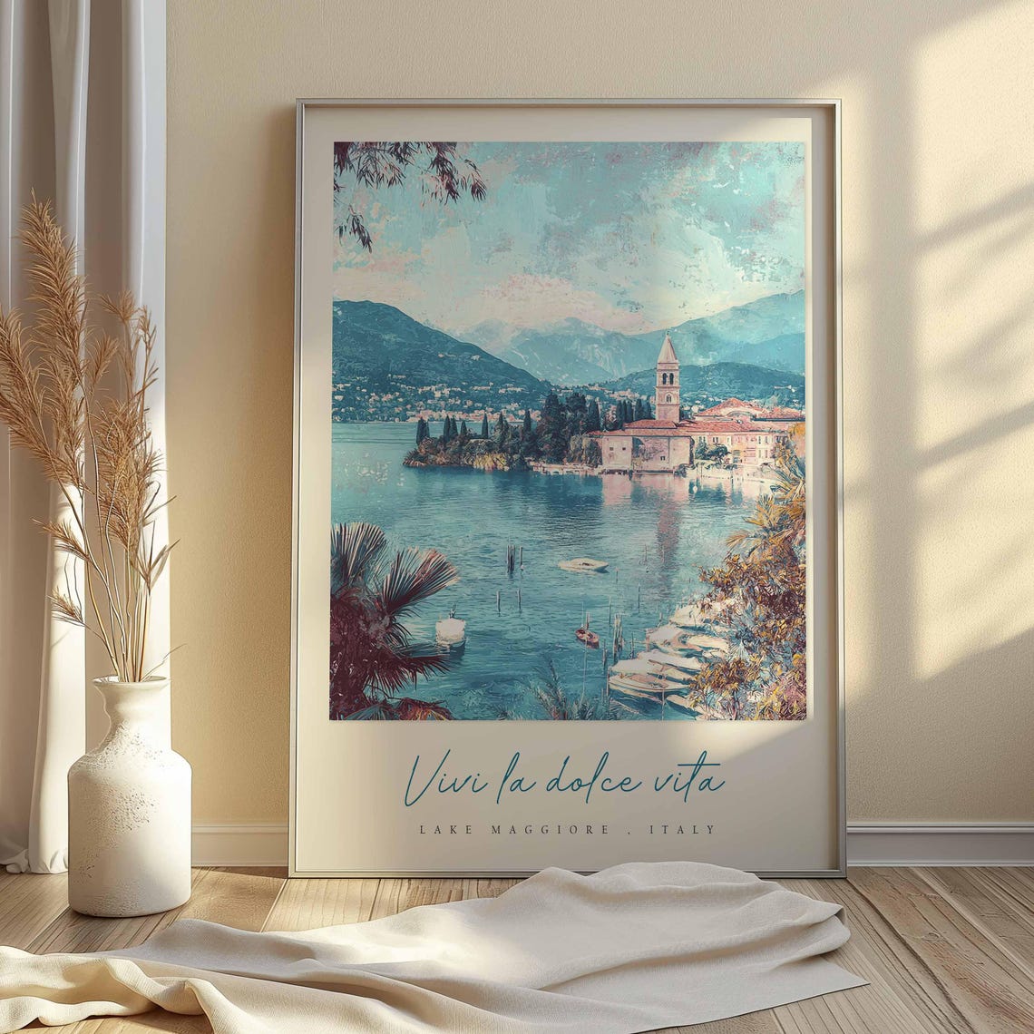 Lake Maggiore Poster Italian Travel Print Lake Maggiore Travel Art Lake Maggiore Wall Art Italy Art Italy Travel Decor Travel Gift - Image 2