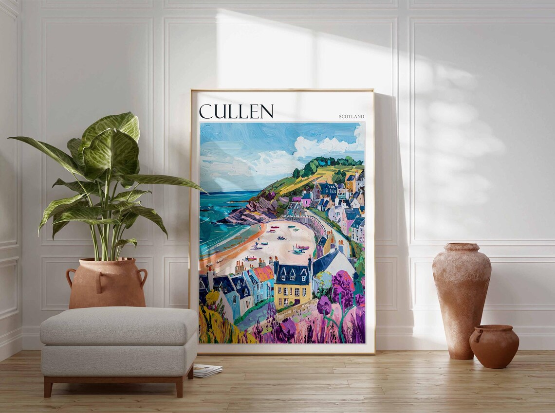 Cullen Poster Scotland Travel Poster Scotland Travel Gift Cullen Scotland Art Moray Coast Poster North Sea Poster Scottish Scenery Art - Image 3