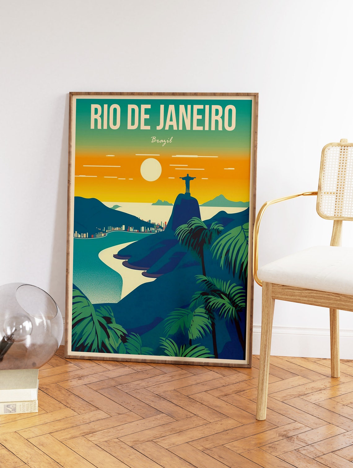 Rio De Janeiro Travel Print Rio De Janeiro Travel Poster Brazil Travel Wall Art Colourful Travel Art Vintage Travel Gift A1a2a3a4 - Image 2