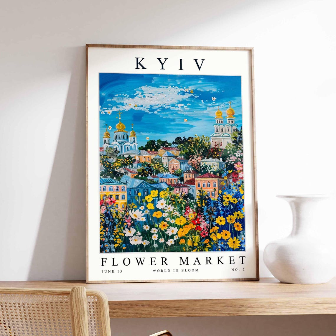 Kyiv Flower Market Poster Kyivprint Ukrainian Floral Wall Art Kyivfloral Decor Botanical Ukraine Print Europe Travel