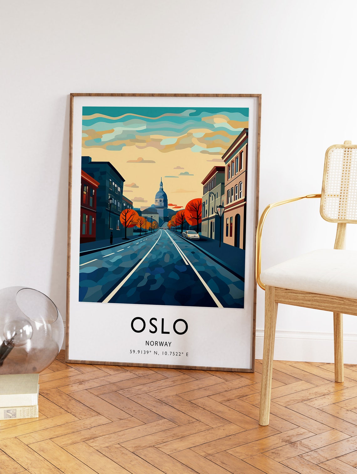 Oslo Travel Print Norway Travel Poster Nordic Travel Wall Art Colourful Travel Art Vintage Travel Travel Gift - Image 2