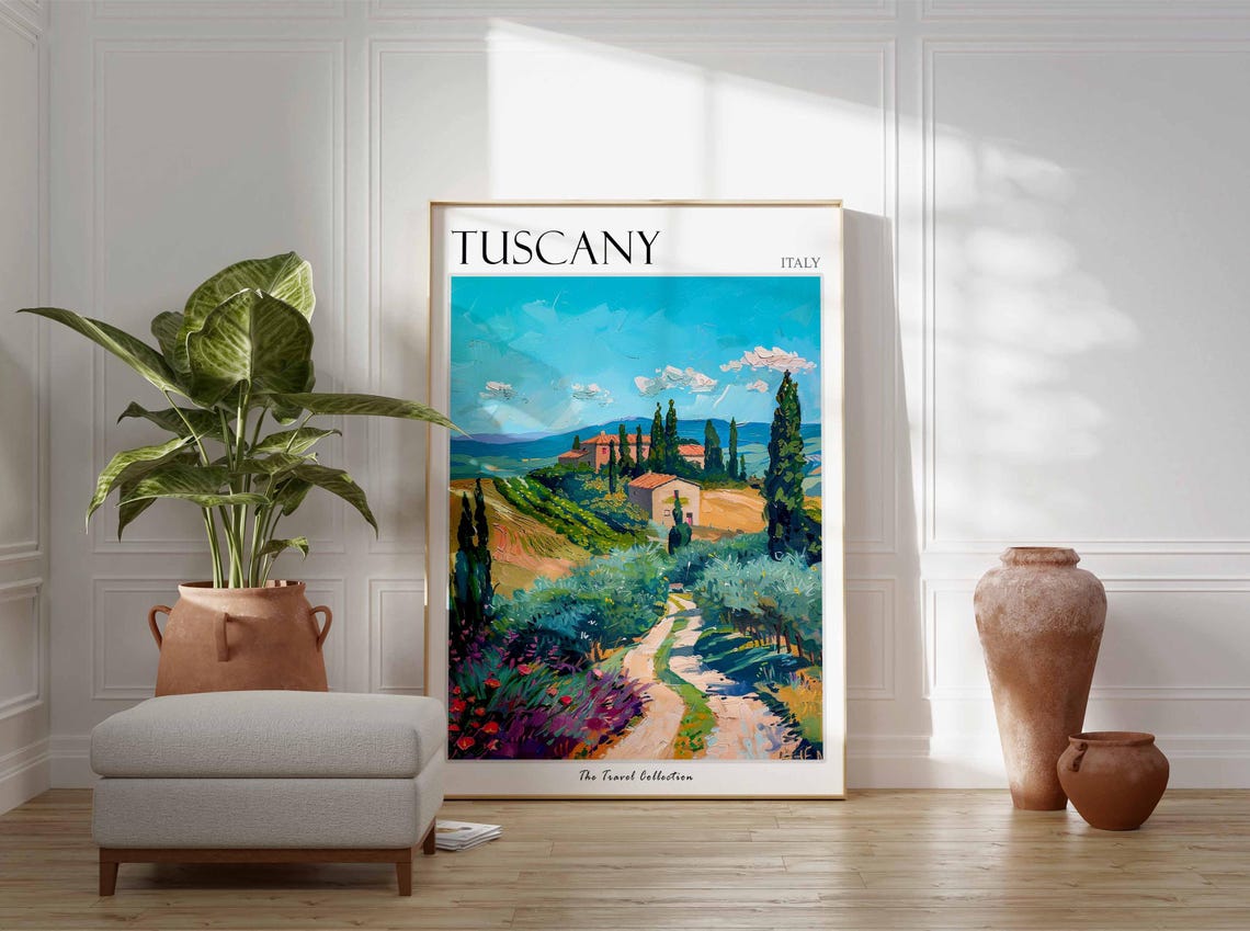 Tuscany Poster Italian Travel Print Tuscany Travel Art Tuscany Wall Art Italian Travel Tuscany Home Decor Tuscany Travel Gift - Image 2