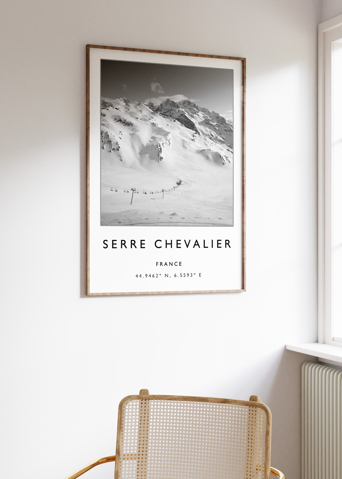 St. Anton Austria Black and White Alpine Peaks Minimalist Travel Poster - Image 3