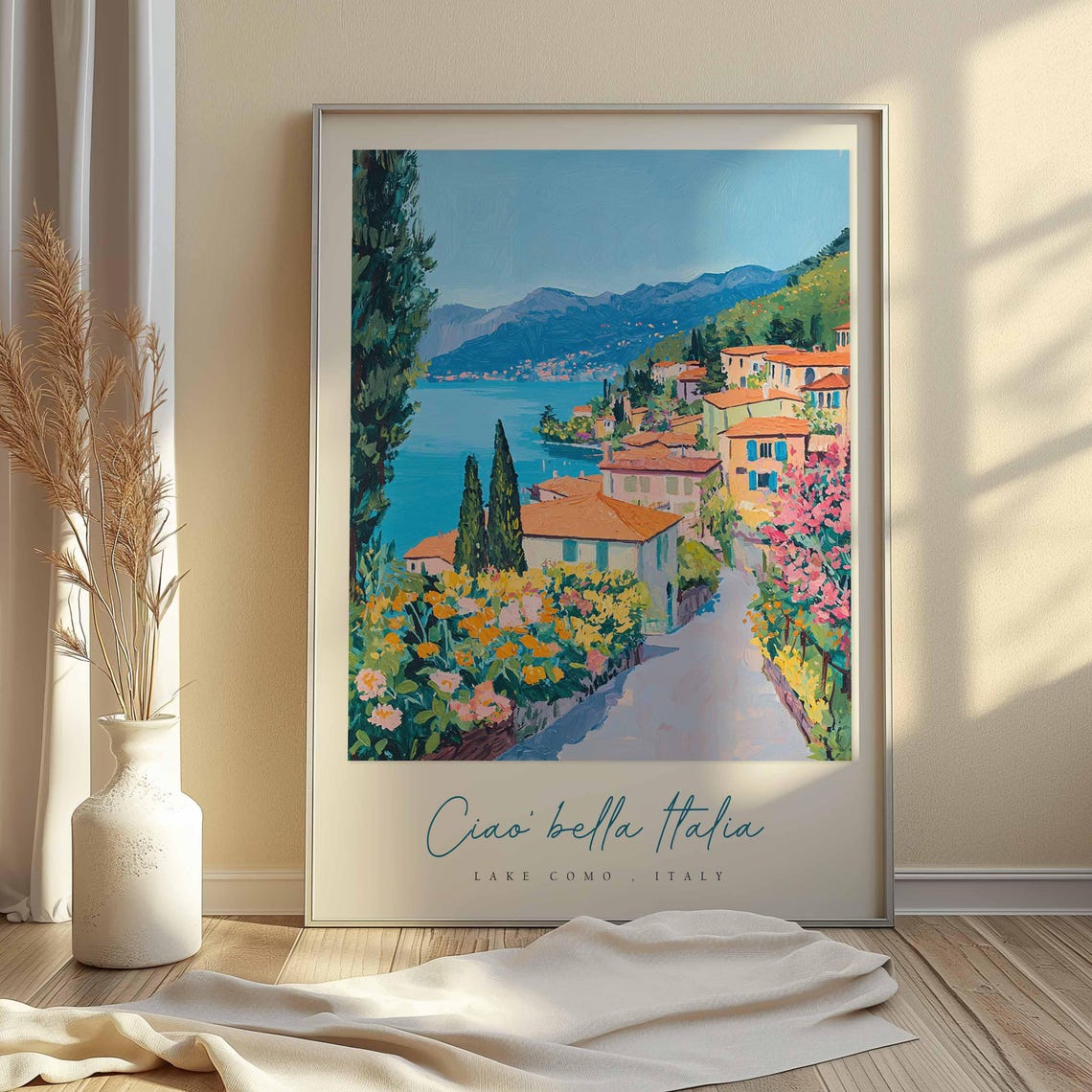 Lake Como Poster Italian Travel Print Lake Como Travel Art Lake Como Wall Art Italy Art Italy Travel Decor Italian Travel Gift - Image 2