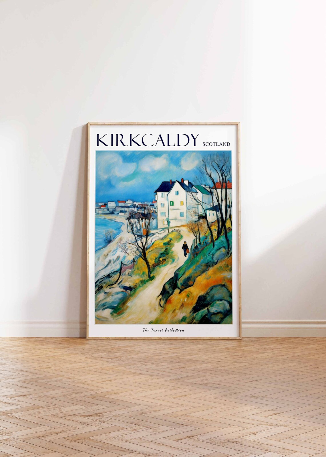 Kirkcaldy Scotland Hillside Cottage Coastal Walk Travel Poster - Image 2