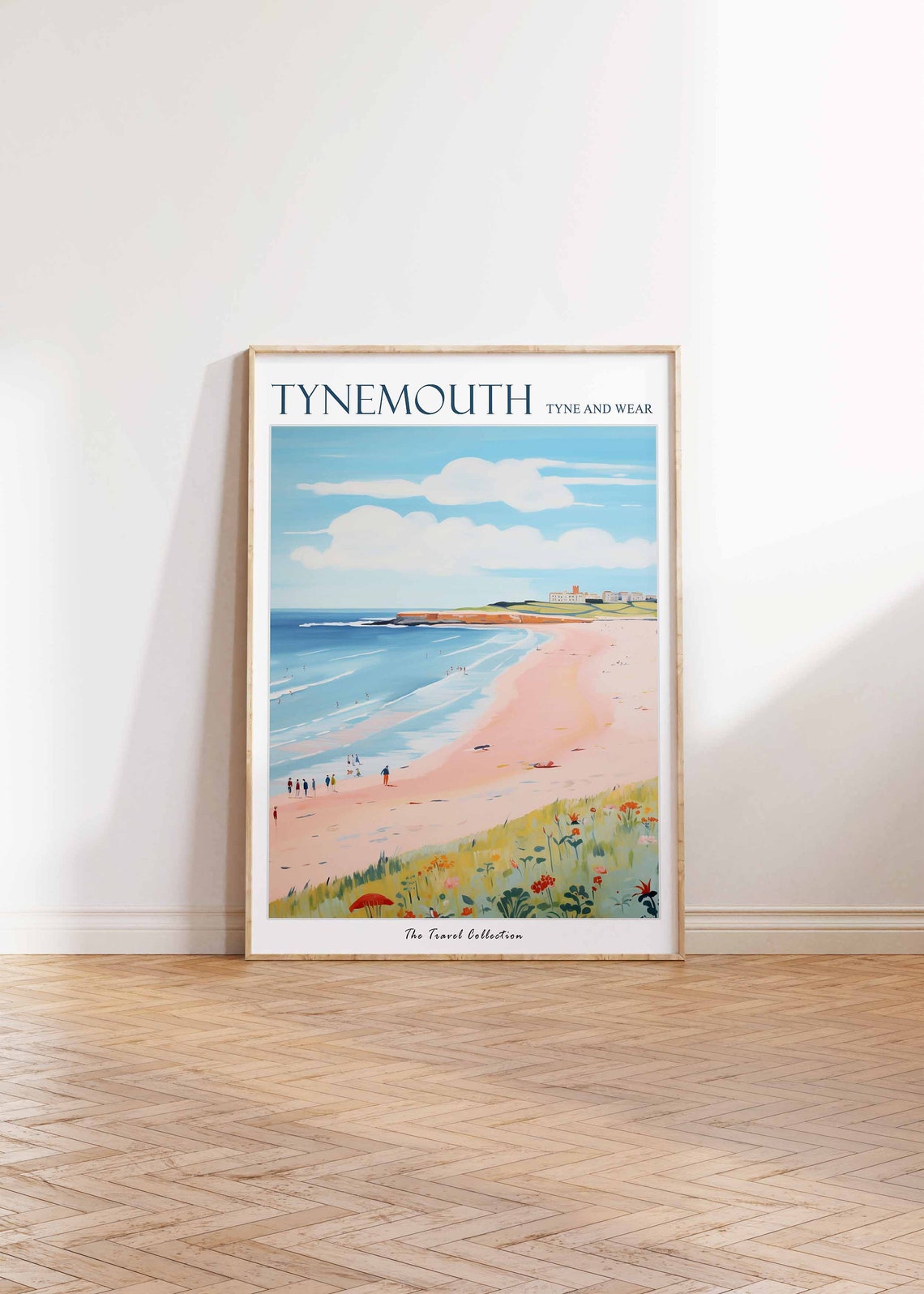 Tynemouth Tyne And Wear Sandy Beach Seafront Summer Art Travel Poster - Image 2