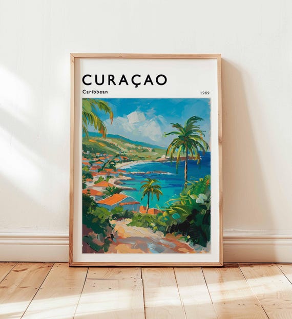 Curaao Travel Poster Willemstad Caribbean Island Art Print