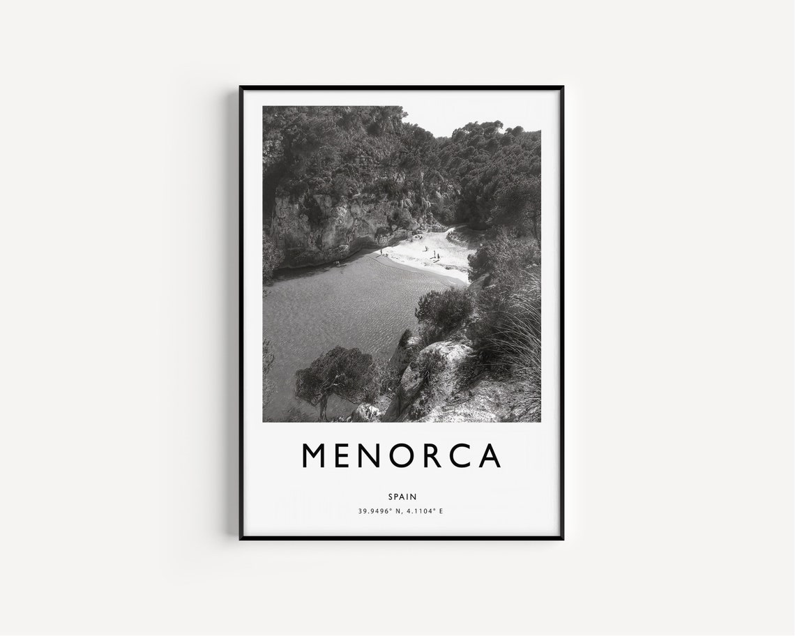 Menorca Travel Print Menorcatravel Poster Spain Travel Print Travel Art Travel Decor Black And White Print Photographic Art - Image 2