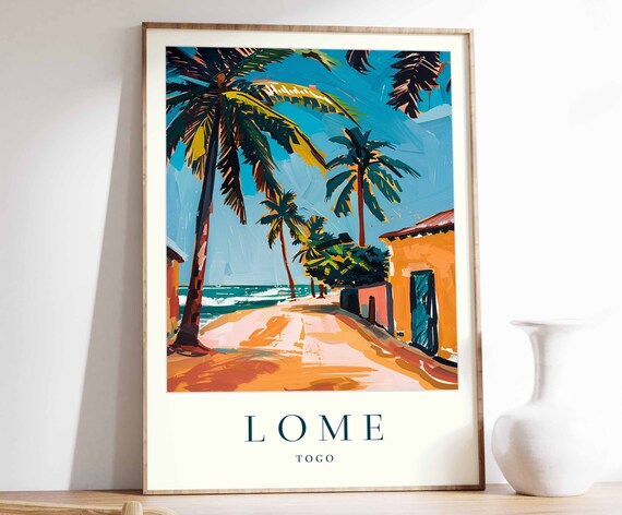 Lom Poster Lom Travel Print Togo Wall Art Lom Decor Tropical Decor City Print Lom Gift Lom Travel Poster