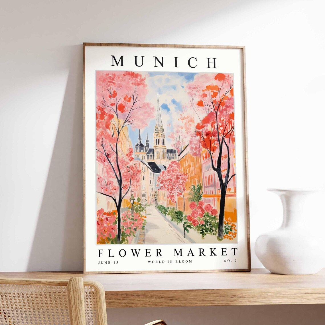 Munich Flower Market Poster Print, Bavarian Travel