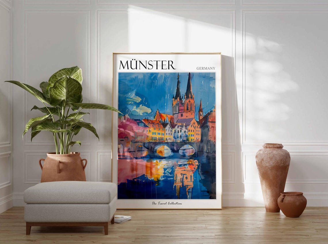 Mnster Poster Germany Travel Print German Decor Europe Travel Poster European Wall Art City Print Mnster Gift Mnster Travel Poster - Image 3