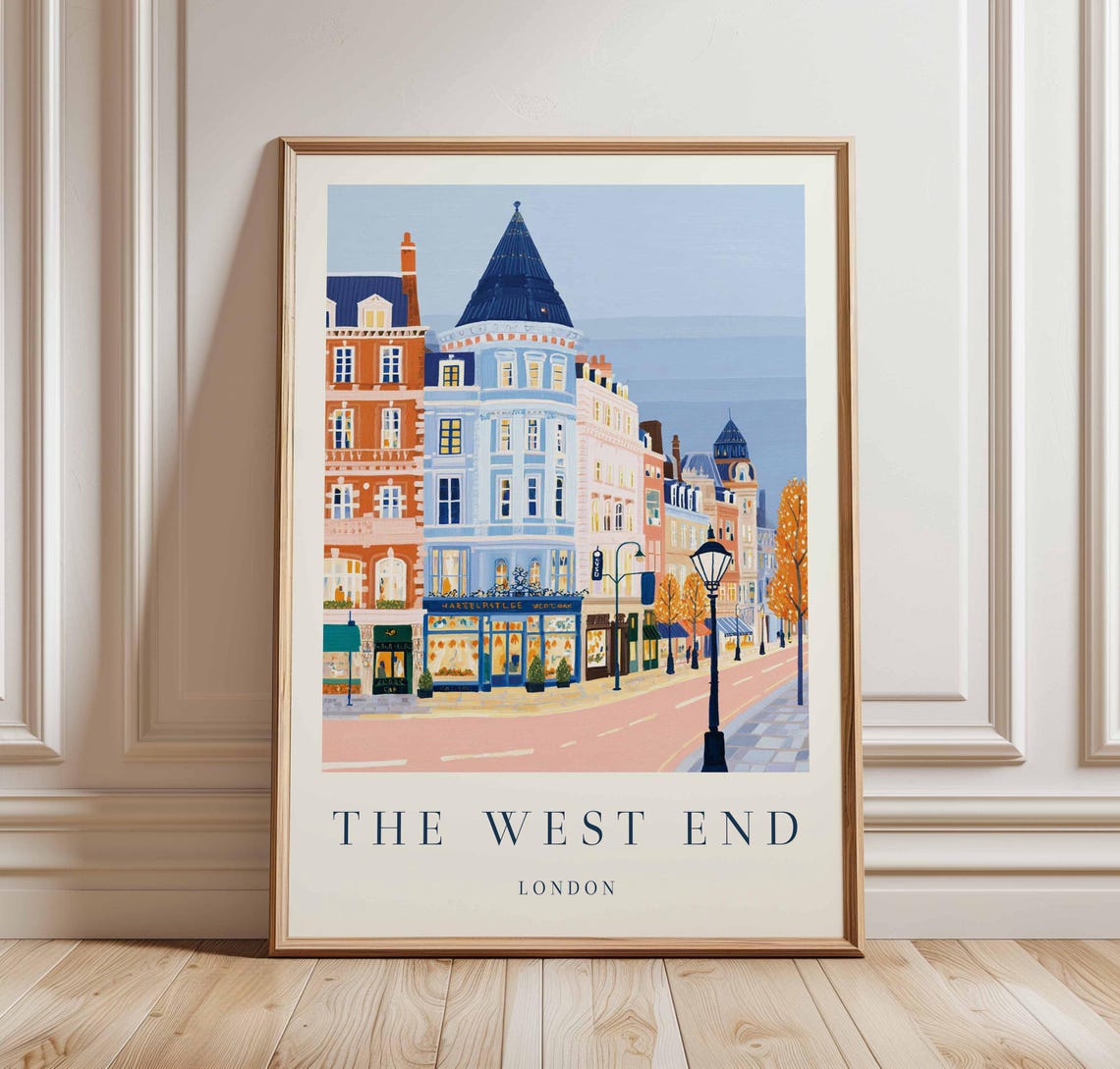 West End London Travel Poster Theatre District Art
