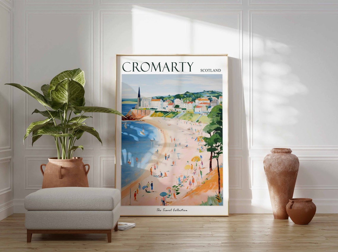 Cromarty Scotland Curving Beach Sailboats Seaside Travel Poster - Image 3