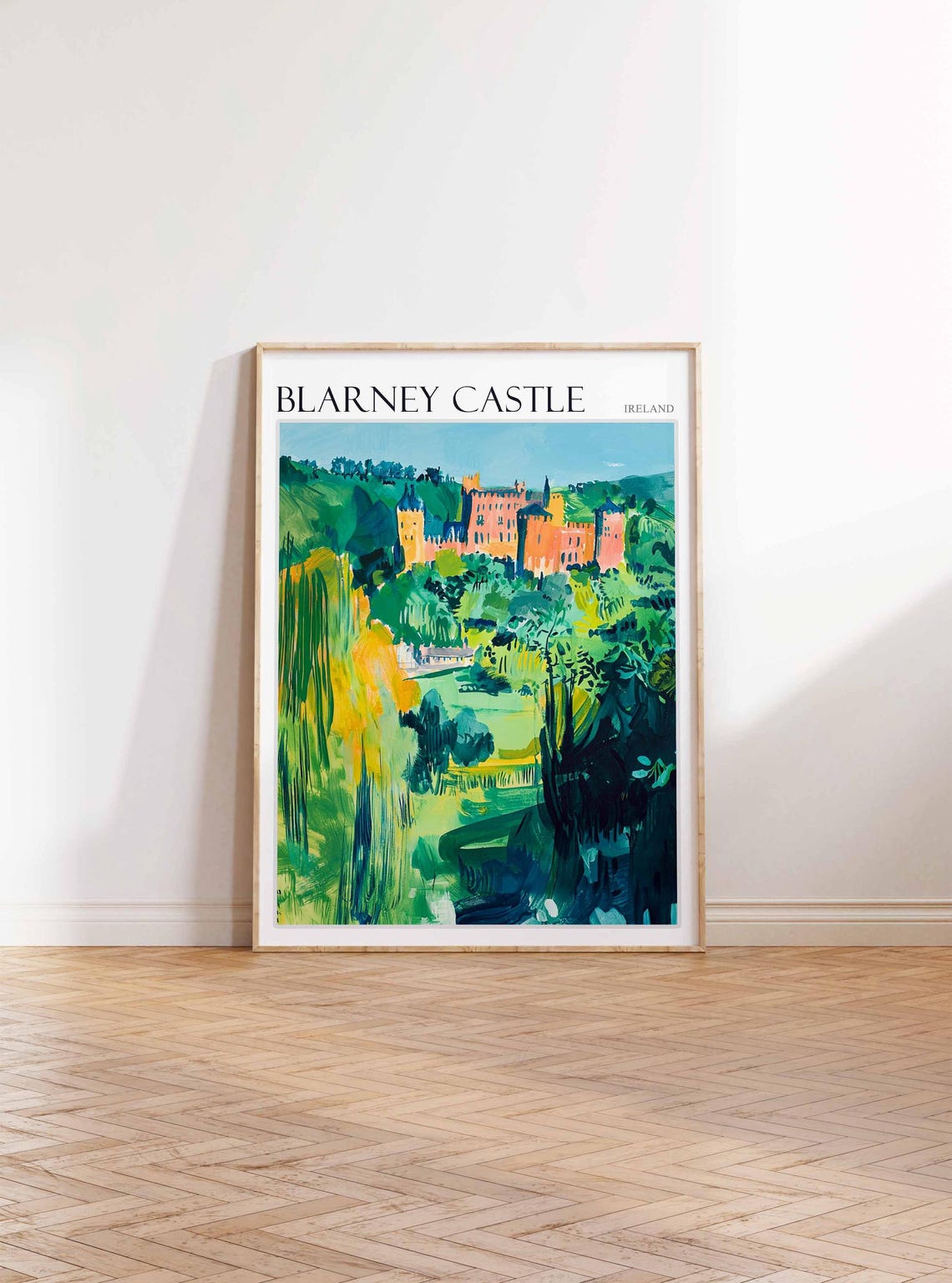 Blarney Castle Ireland Castle Over Green Hills Painting Poster - Image 3