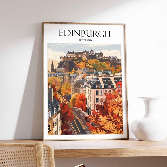 Edinburgh Travel Poster Botanical Scotland Art Print