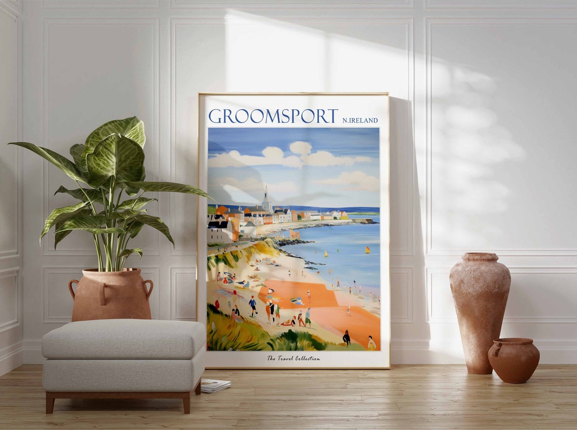Groomsport Poster Groomsport Travel Print Northern Ireland Travel Poster Irish Decor Tropical Decor Sea Print Groomsport Travel Poster - Image 2