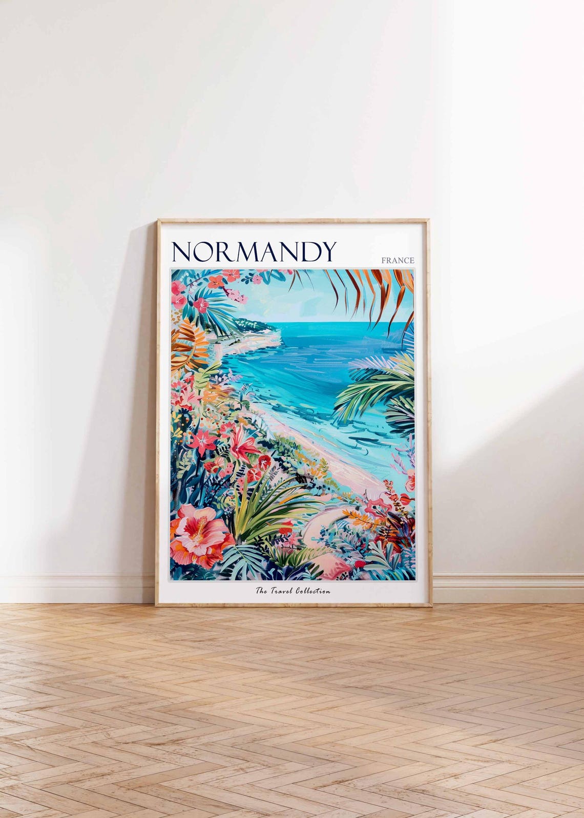 Normandy Poster France Travel Print French Decor Europe Travel Poster European Wall Art Normandy Gift Normandy Travel Poster - Image 2