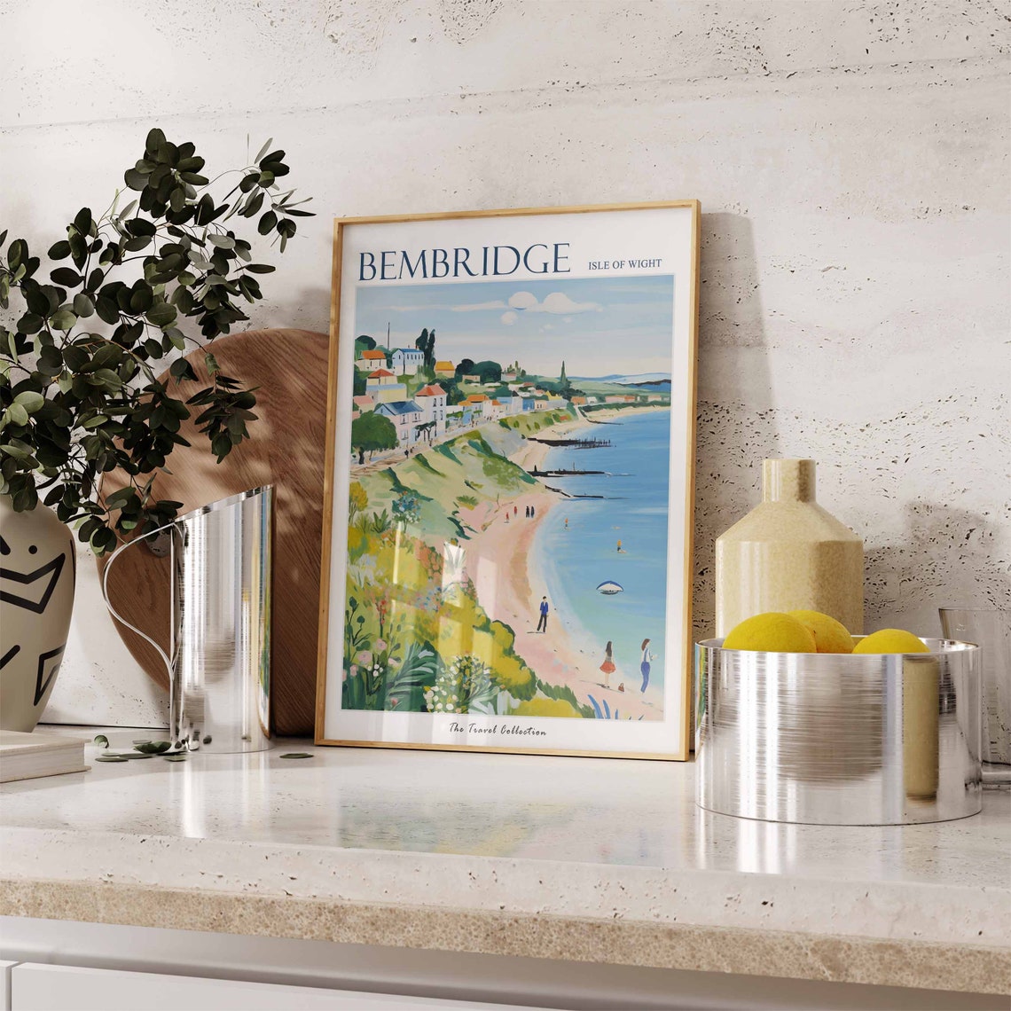 Bembridge Isle of Wight Beach Town Shoreline Seaside Art Poster - Image 3