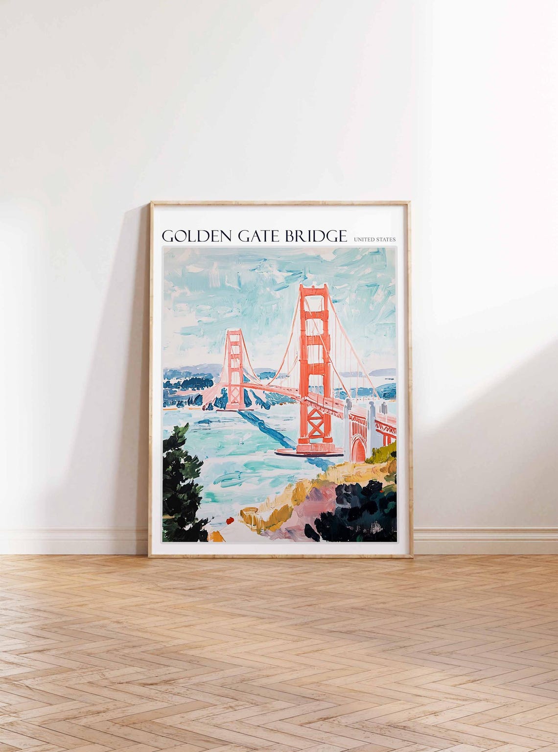 Golden Gate Bridge San Francisco Cityscape Scenic Travel Poster - Image 3