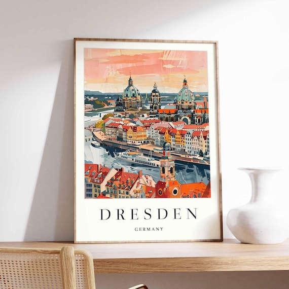 Dresden Germany Poster Frauenkirche Historic Cityscape Art