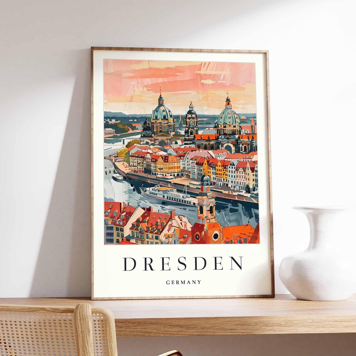 Dresden Germany Poster Frauenkirche Historic Cityscape Art