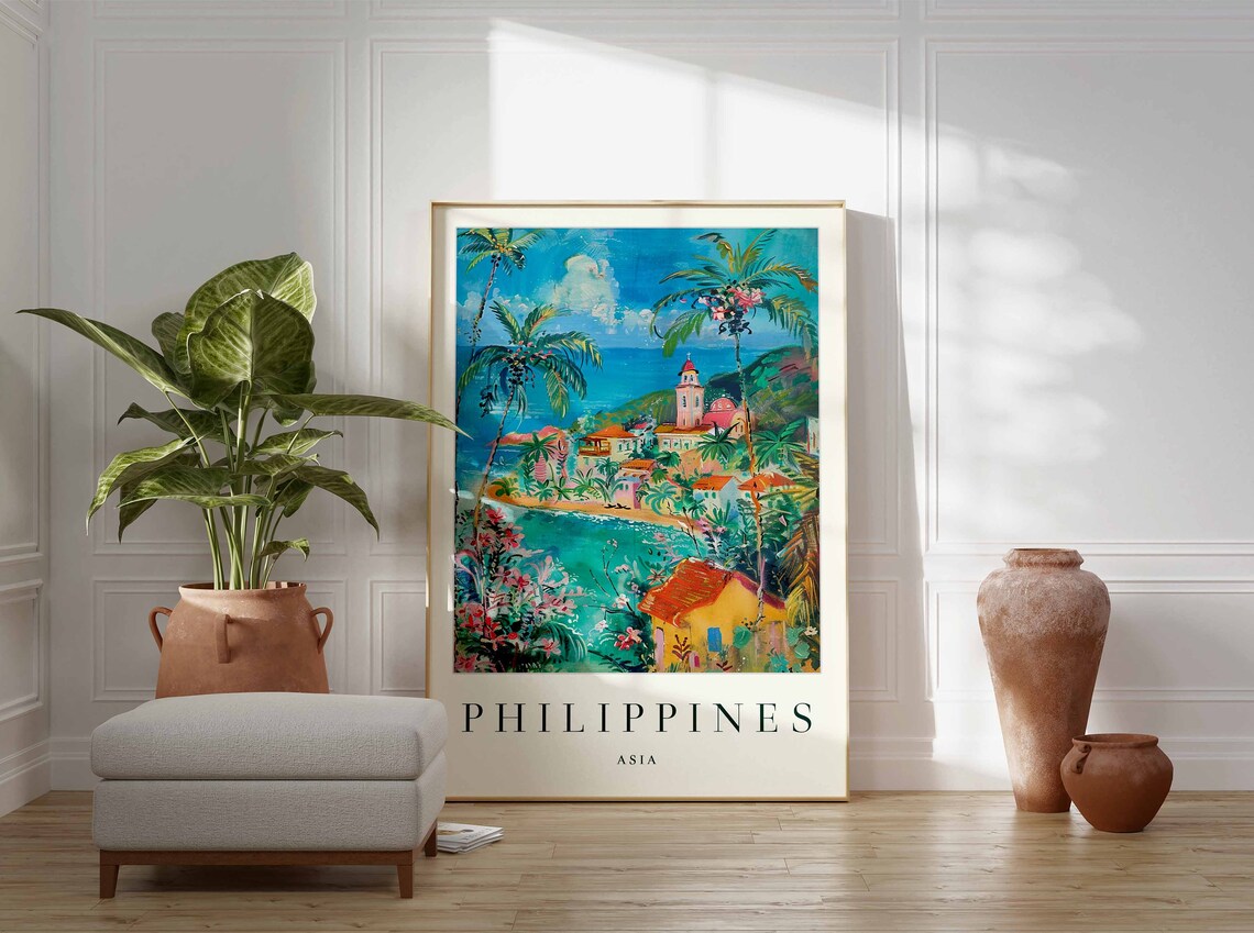 Philippines Poster Philippines Travel Print Asia Wall Art Asian Travel Print Tropical Decor Sea Print Philippines Gift - Image 3