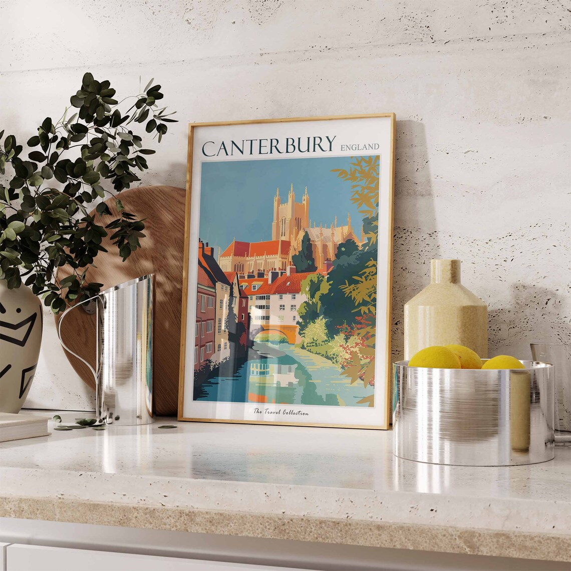 Canterbury England Cathedral River Historic City Travel Art Poster - Image 3