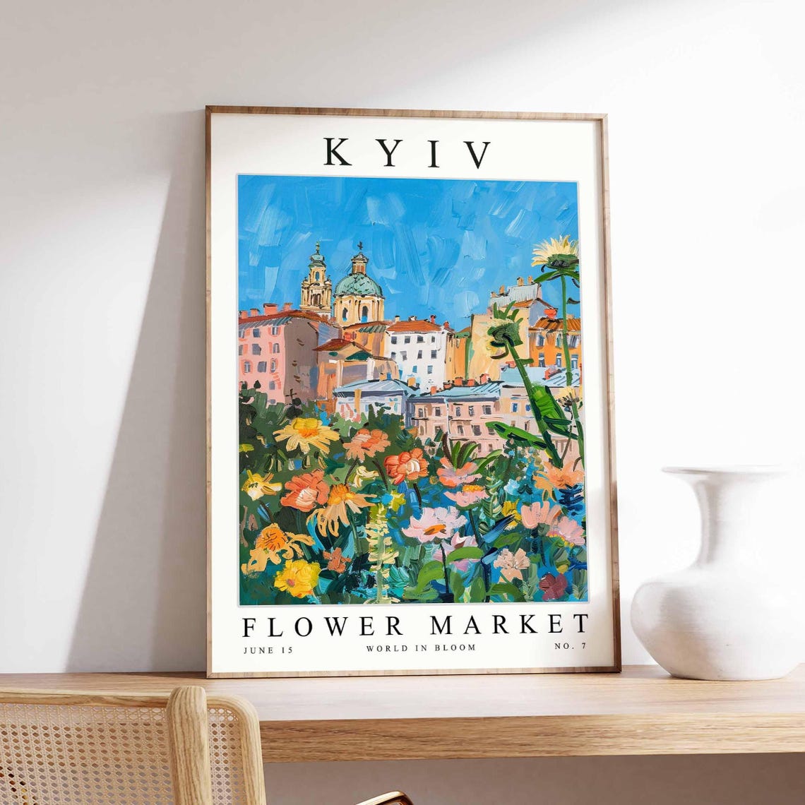 Kyiv Flower Market Poster Kyivprint Ukrainian Floral Wall Art Kyivfloral Decor Botanical Ukraine Print Europe Travel