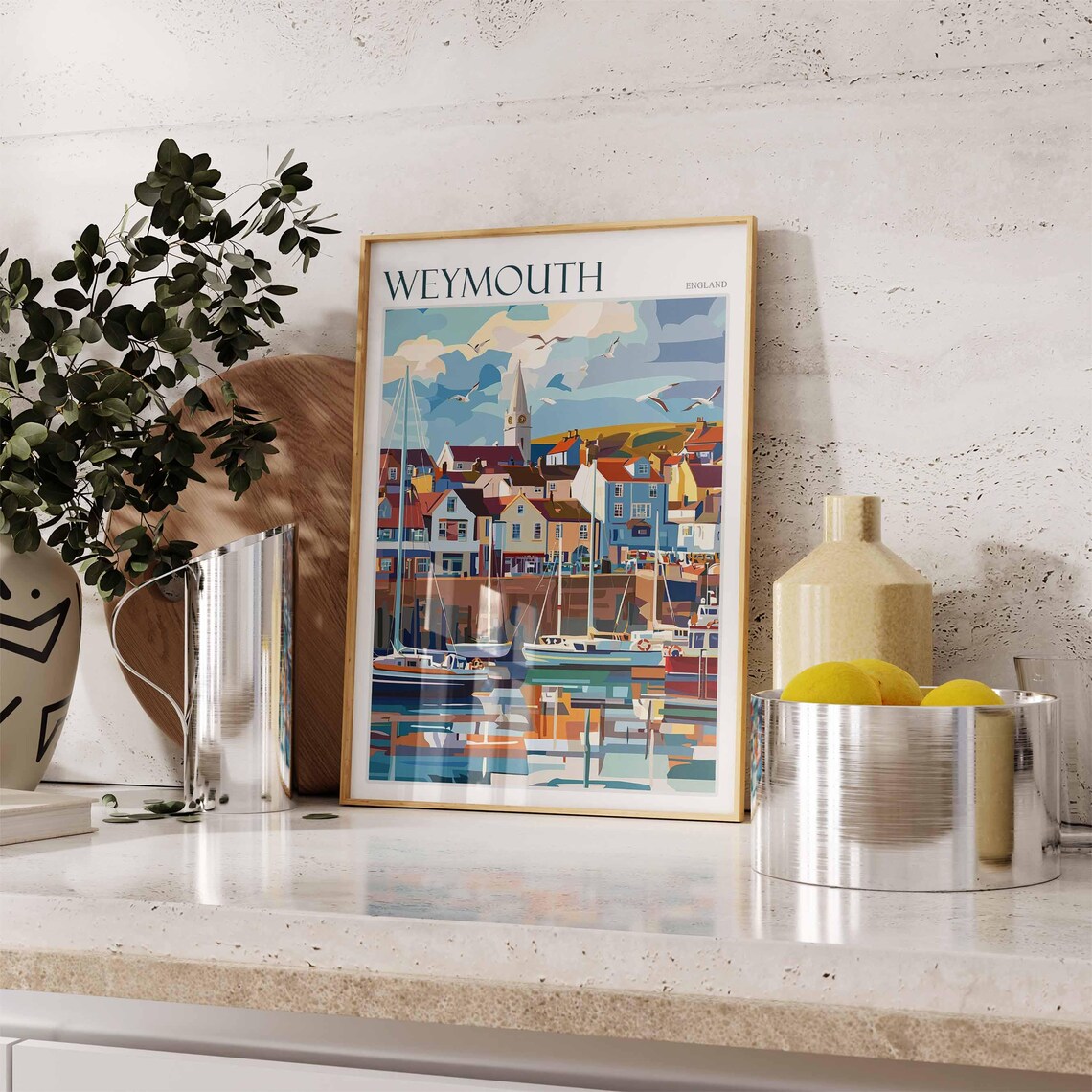 Weymouth Poster Dorset Poster Uk Travel Poster Coastal Wall Art Uk Home Decor Weymouth Travel Print Weymouth Wall Decor Dorset Print - Image 2